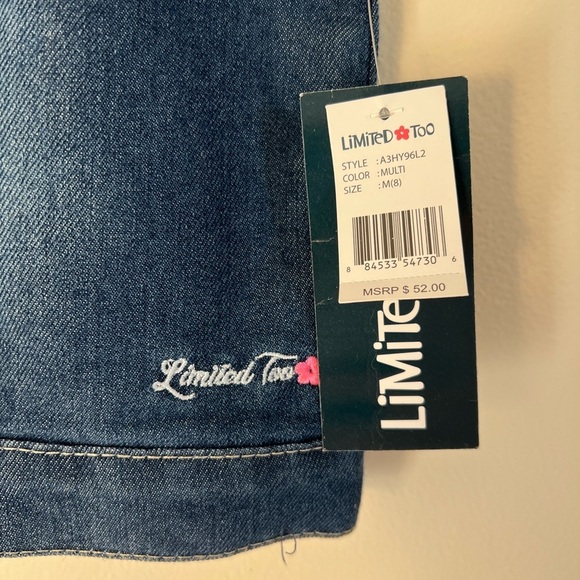 Limited Too Girls Vest 8 Blue‎ Denim Button Up Jewelled Cotton School Casual $52 - Picture 7 of 12